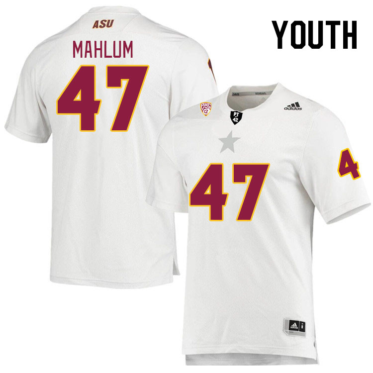 Youth #47 Race Mahlum Arizona State Sun Devils College Football Jerseys Stitched Sale-White